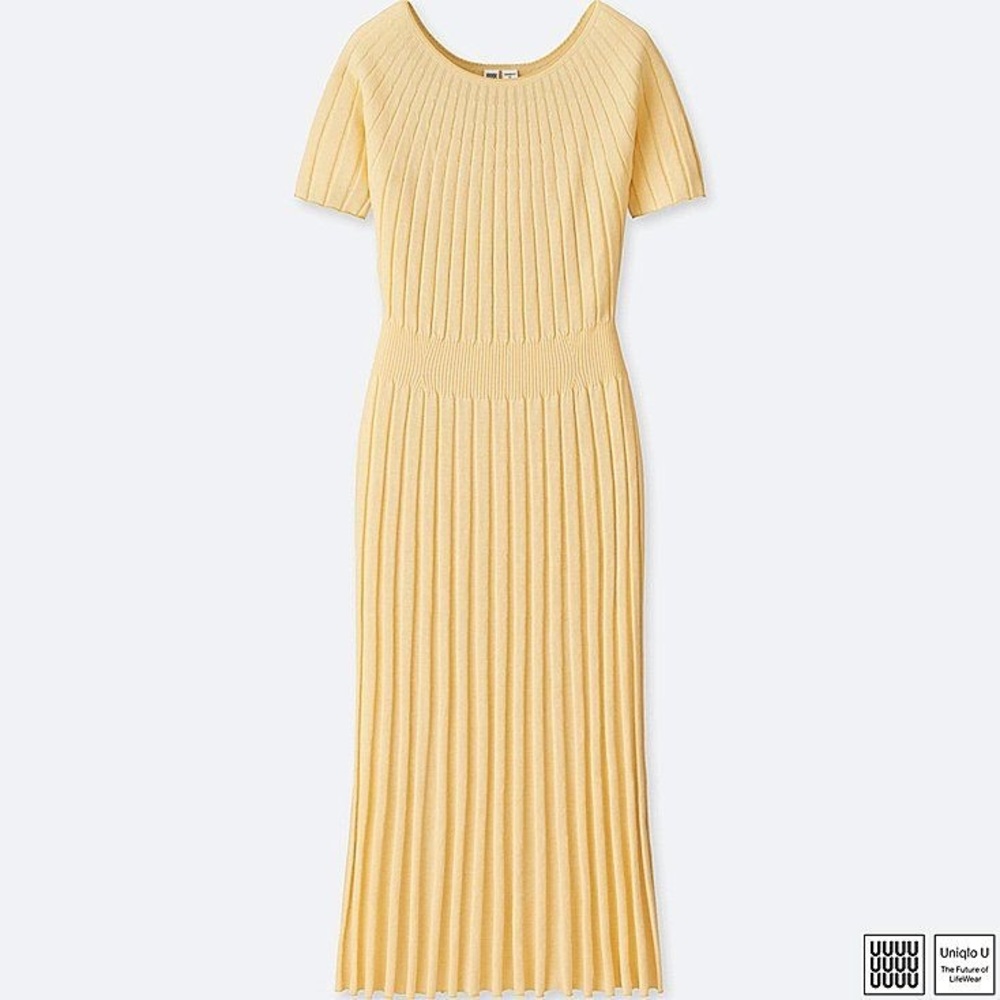 NWOT Uniqlo U Crew Neck Ribbed Balloon Dress